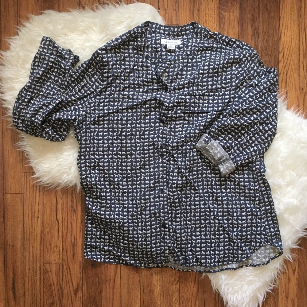 Liz Claiborne Navy Buttonup